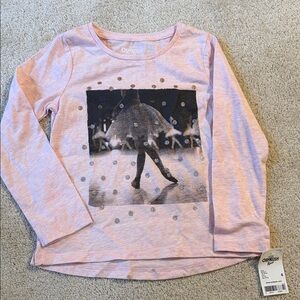 OshKosh B'gosh Girls 4T Light Pink Ballet Dancer Long Sleeve Tee